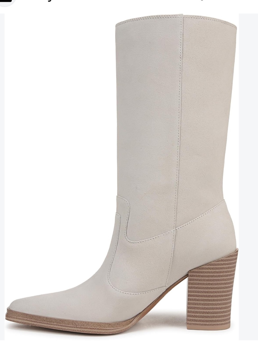 Franco Sarto® Jaxon midcalf Suede boot, White Chalk, Size 7.5, NWOT Display pair